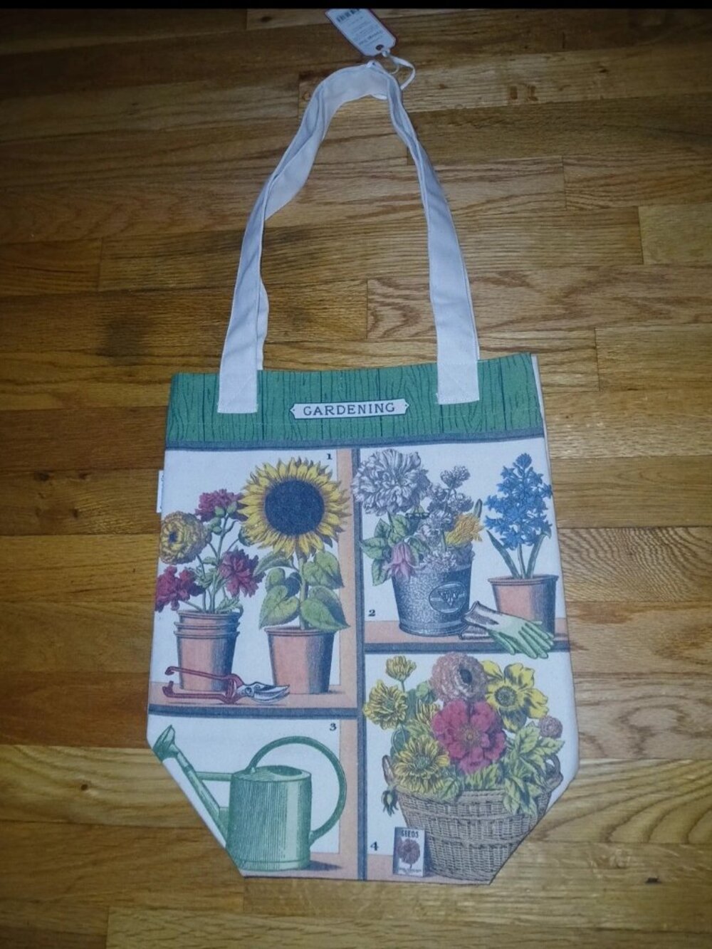Cavallini & co garden plant flowers fall tote bag vintage inspired